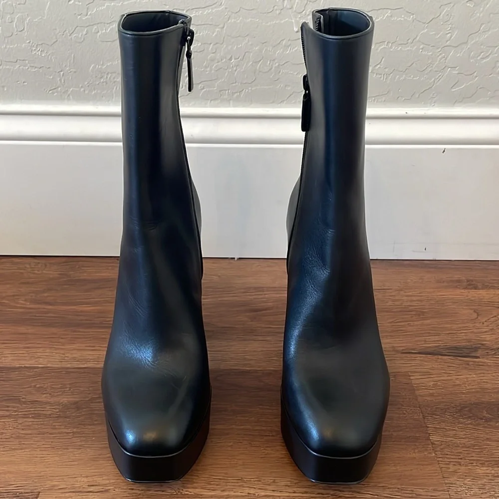 New Stuart Weitzman Party Block Heel Platform Ankle Boots